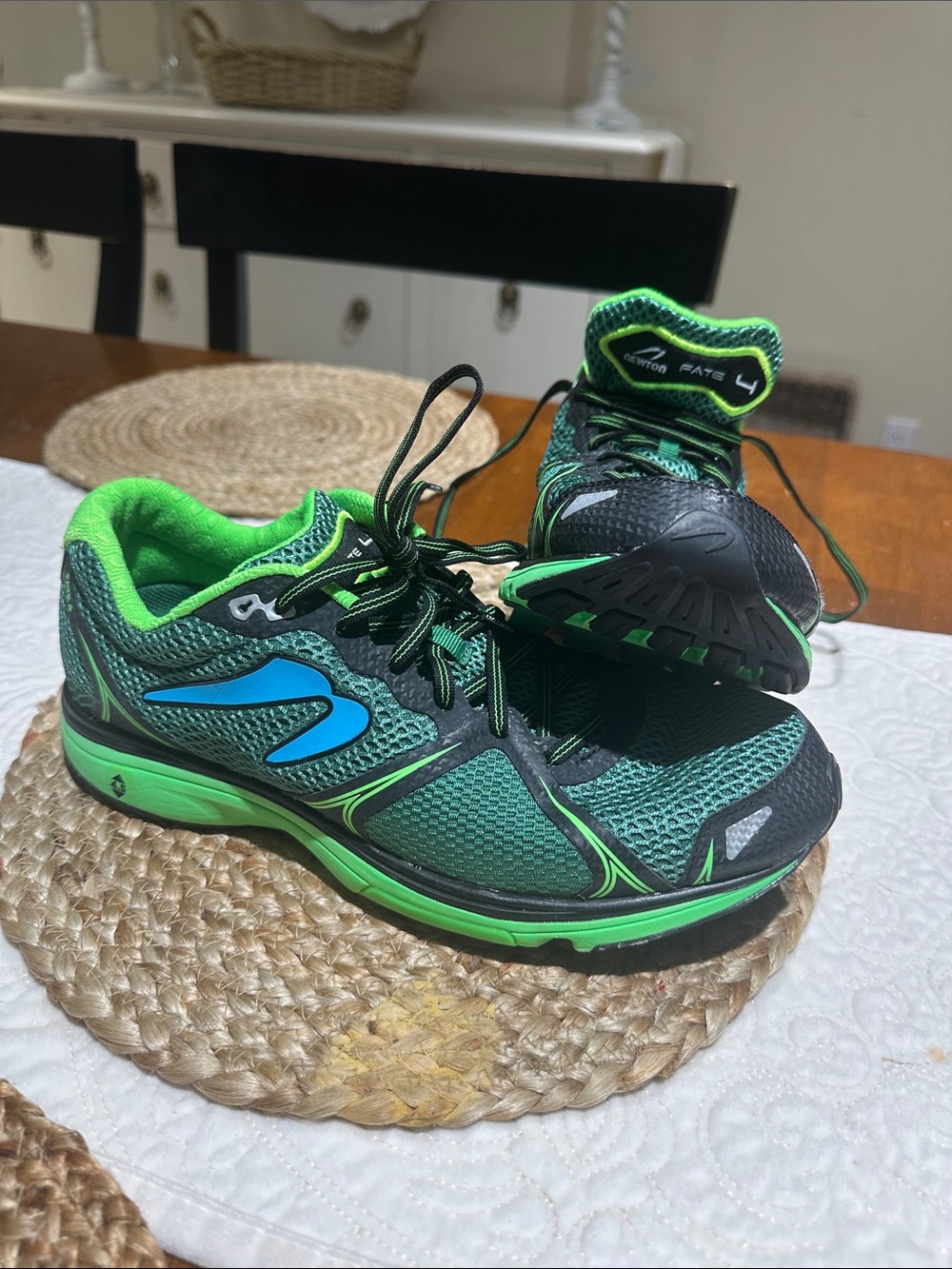 Newton Bright Green Running Shoe with Neon Accents